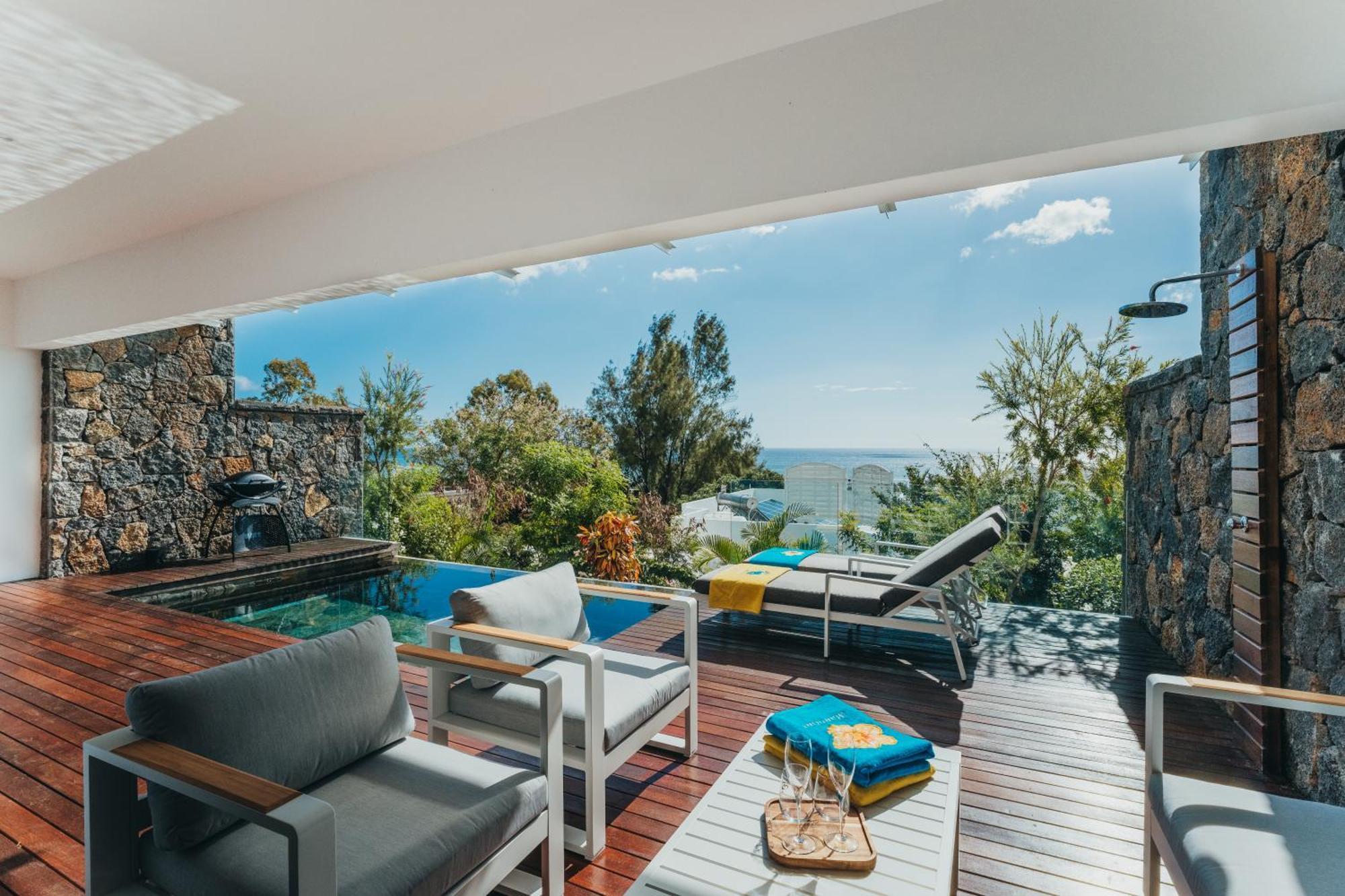 Appartement De Luxe Piscine Et Vue Mer Riviere Noire Bagian luar foto